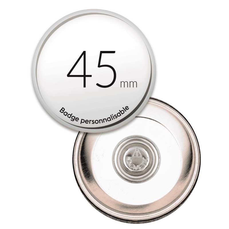 Badge aimanté rond personnalisé - 45mm - 1 aimant