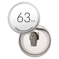 Badge pince rond de 63mm