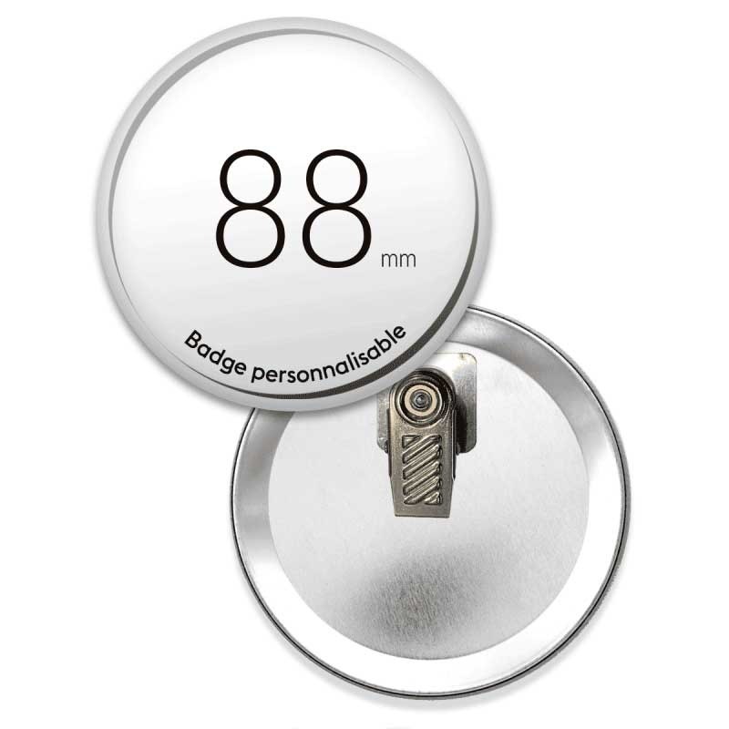 Badge à pince rond de 88mm