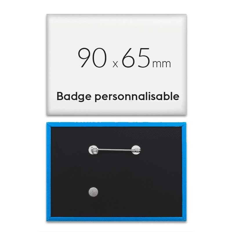 Badge rectangulaire personnalisé de 90x65mm