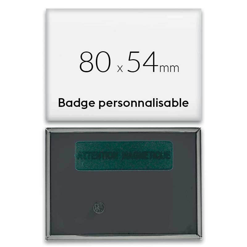 Badge rectangulaire aimanté Badge rectangulaire aimanté