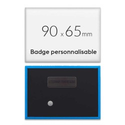 Badge rectangulaire aimanté de 90x65mm