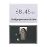 Badge rectangulaire avec pince de 68x45mm