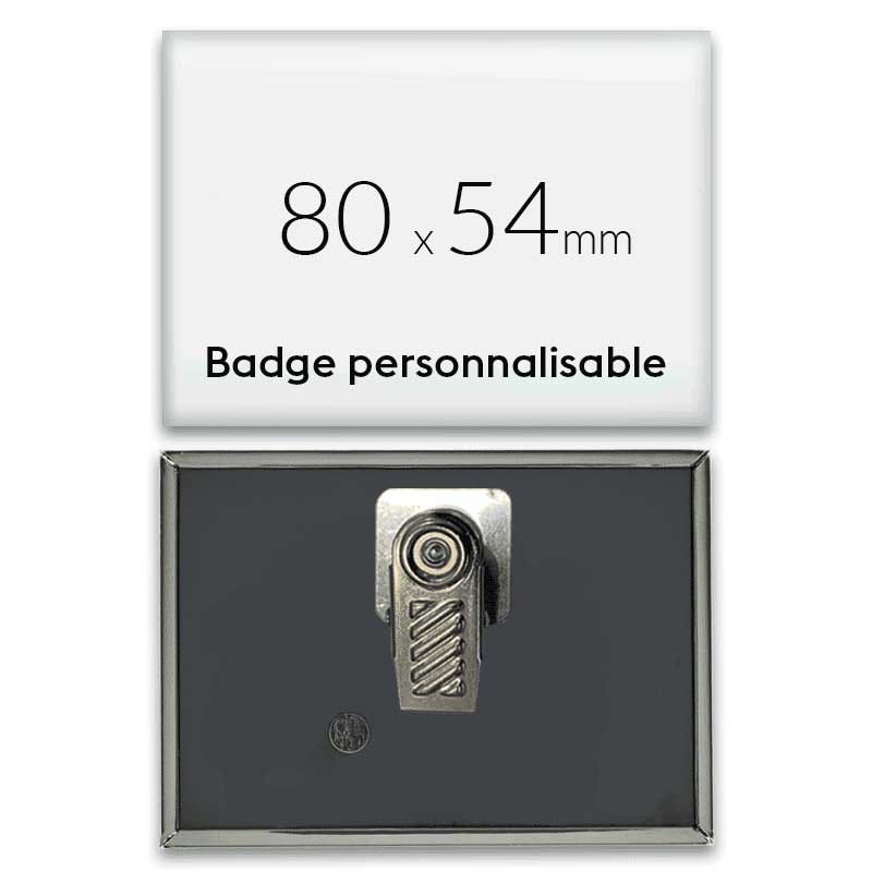 Badge avec pince rectangulaire