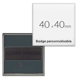 Badge aimanté carré 40x40mm