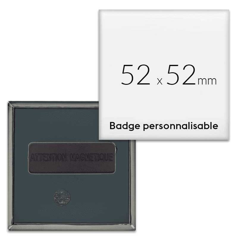 Badges carrés aimantés 52x52mm